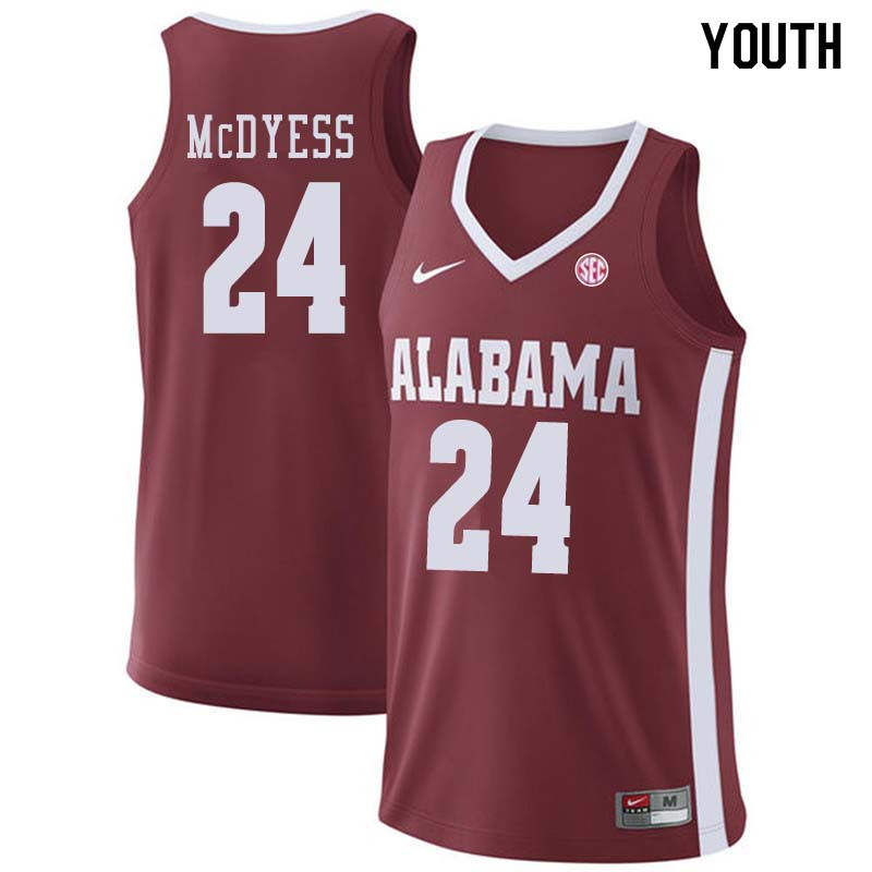 Youth #38 Donta Hall Alabama Crimson Tide College Basketball Jerseys Sale-Crimson